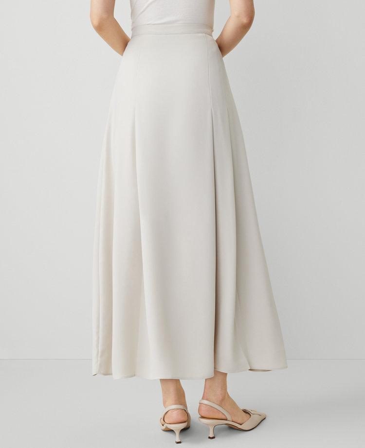 Pleated Wrap Midi Skirt