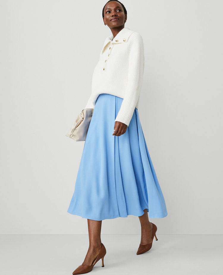 Pleated Wrap Midi Skirt carousel Product Image 1