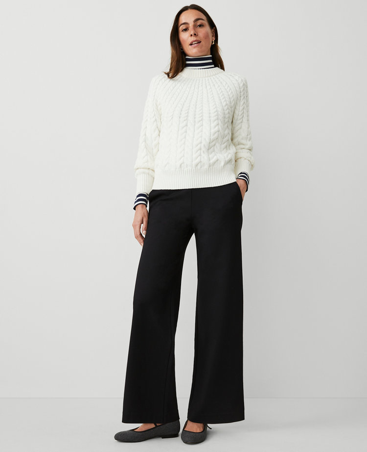 Petite Ponte Straight Leg Pant carousel Product Image 1