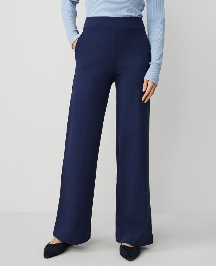 Petite Ponte Straight Leg Pant