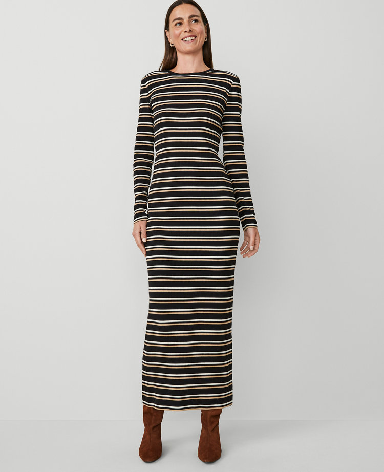 long crew neck knit dress