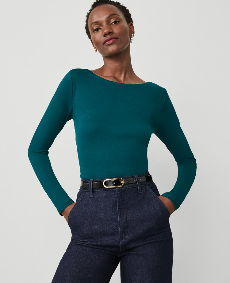 Petite Boatneck Low Back Top