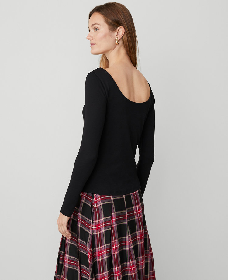 Petite Boatneck Low Back Top