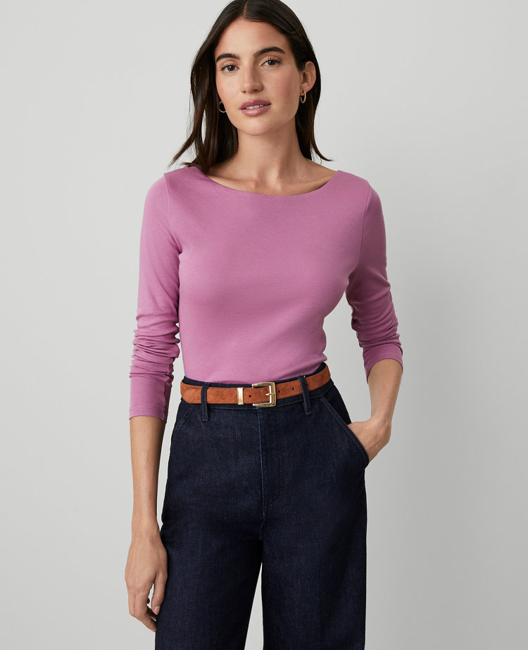 Petite Boatneck Low Back Top