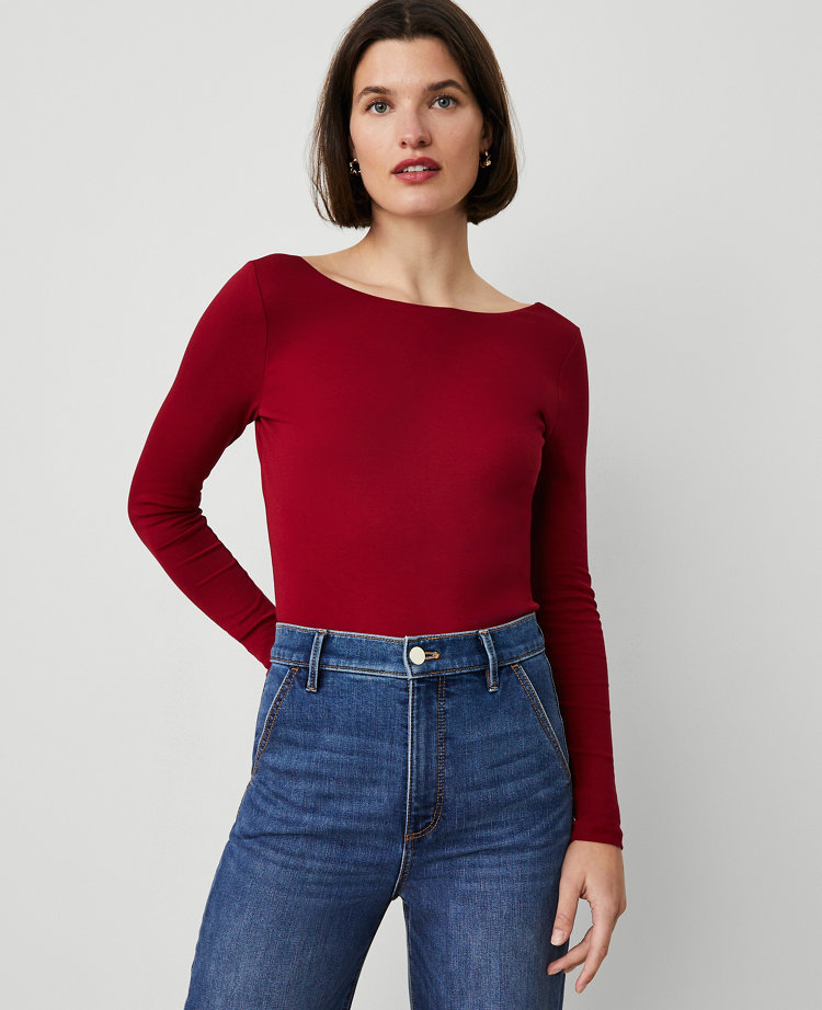 Petite Boatneck Low Back Top