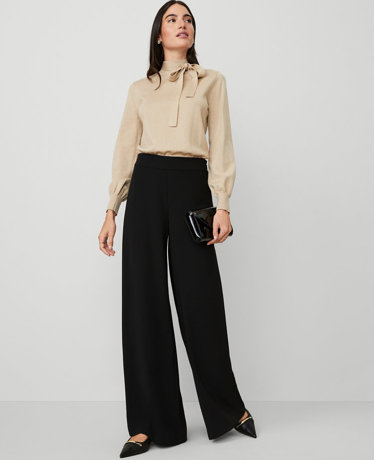 The Petite Dramatic Wide-Leg Crepe Pant carousel Product Image 2