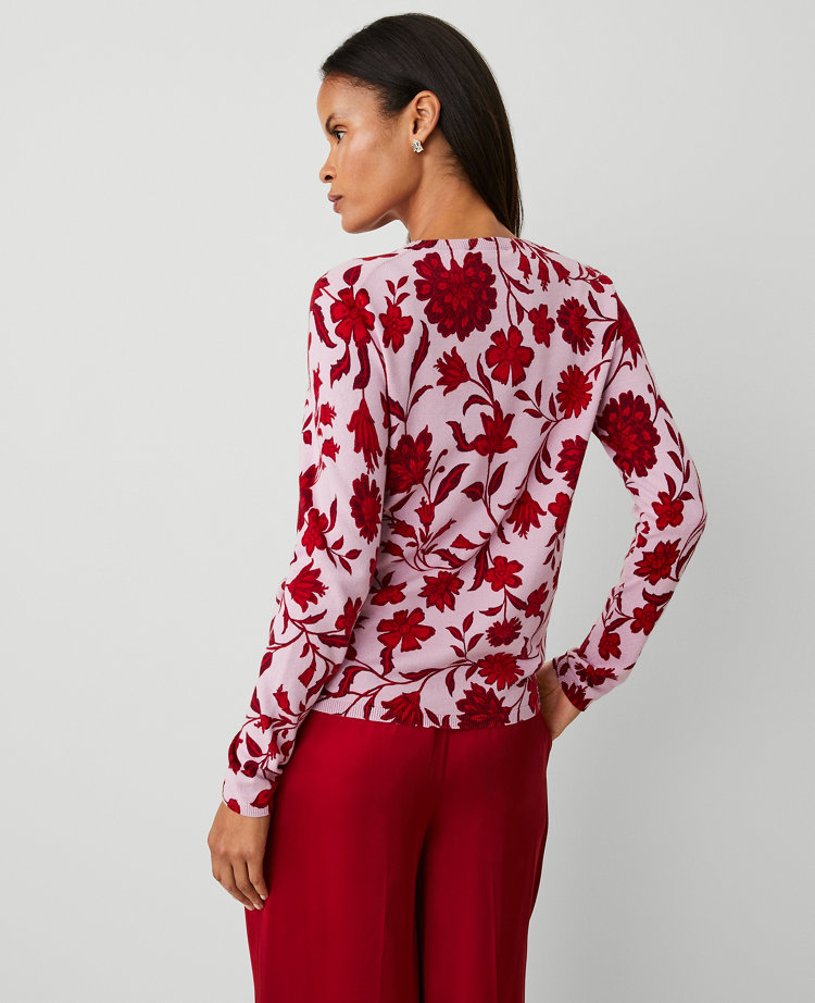 Floral Crew Neck Sweater