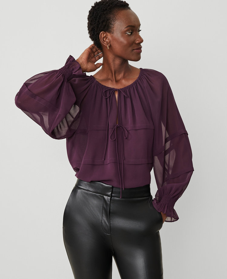 Women s Long Sleeve Shirts Tops Ann Taylor