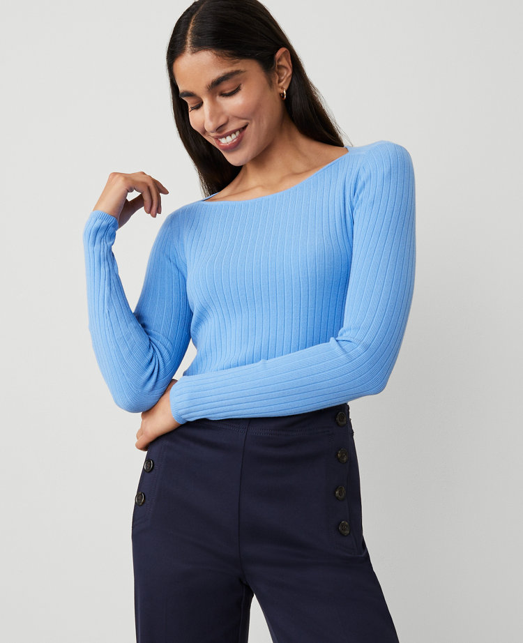 Ribbed Boatneck Sweater