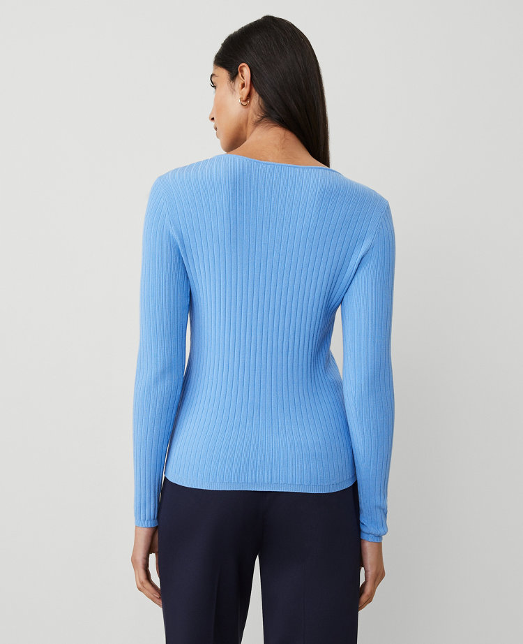 Ribbed Boatneck Sweater