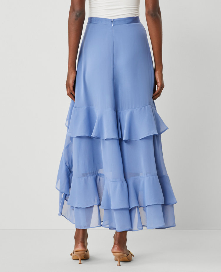 Chiffon Ruffle Maxi Skirt