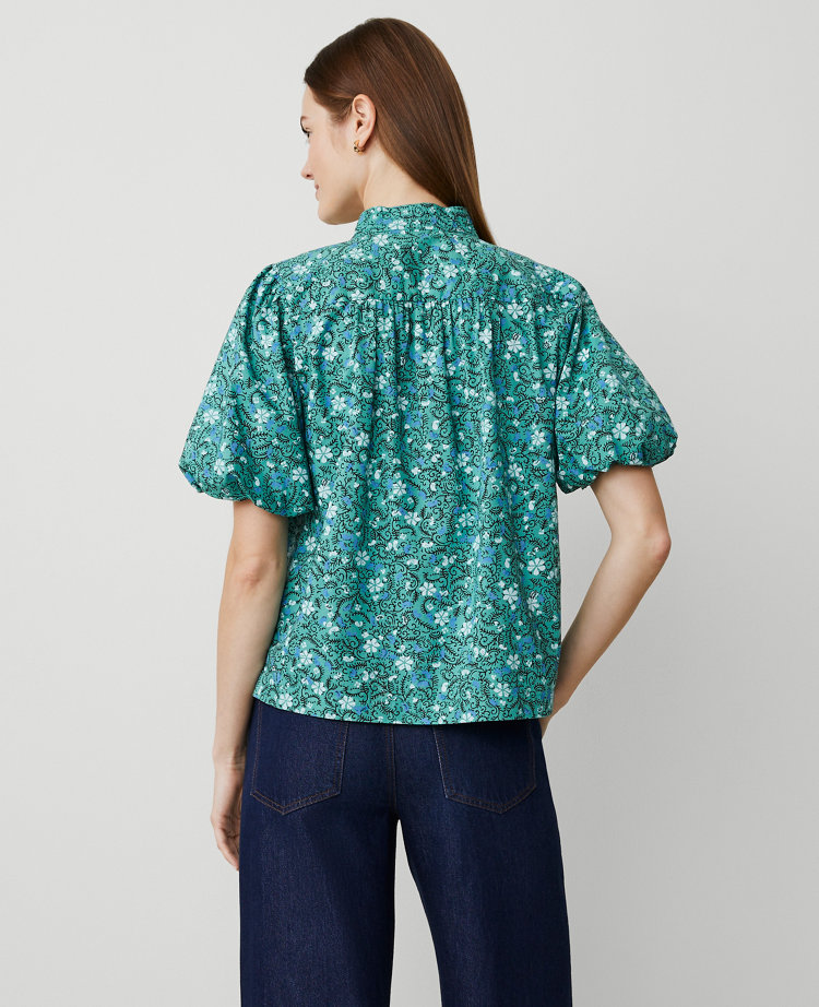 Floral Puff Sleeve Popover