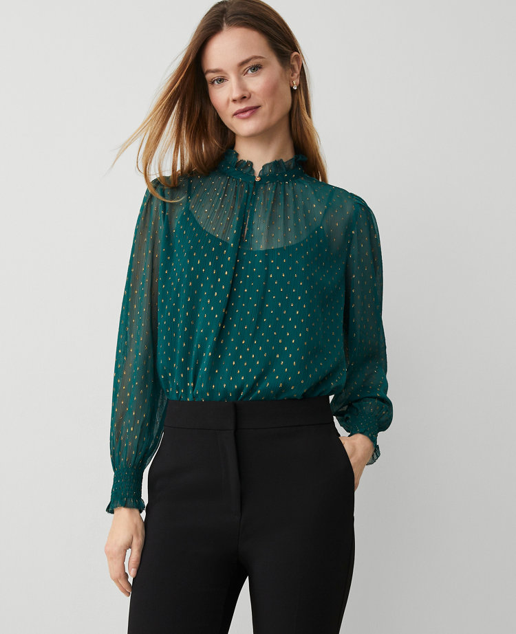 Metallic-Clip Ruffle Popover