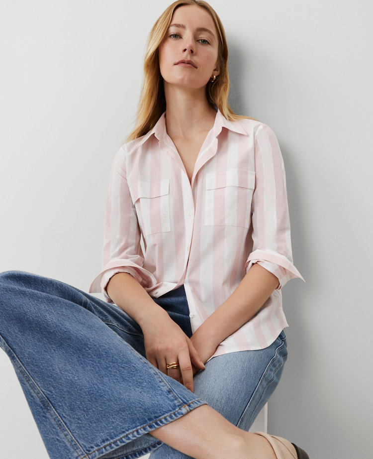 Weekend Collection Striped Pocket Blouse