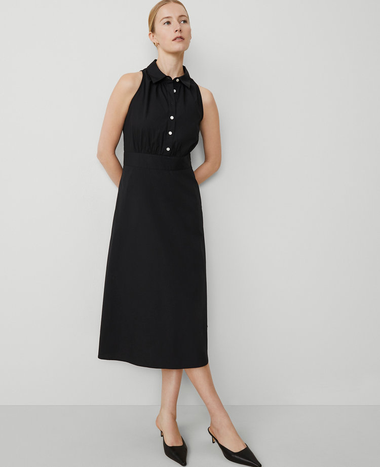 Sleeveless Flare Shirtdress