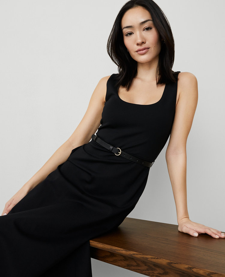Ponte Sleeveless Midi Dress