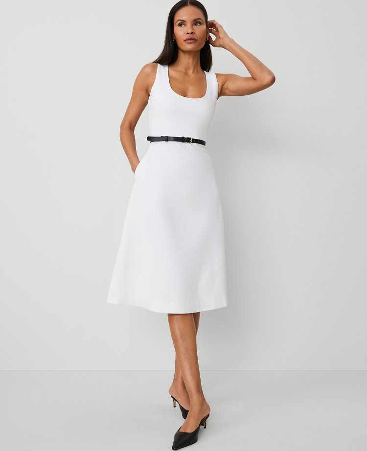 Ponte Sleeveless Midi Dress