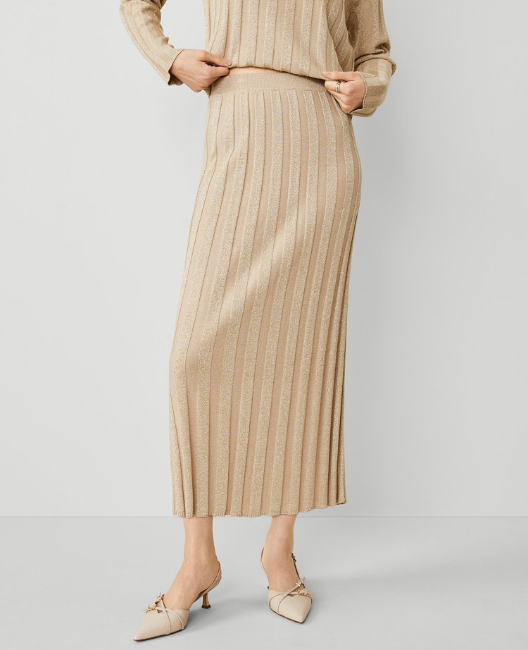 Shimmer Ribbed Sweater Skirt