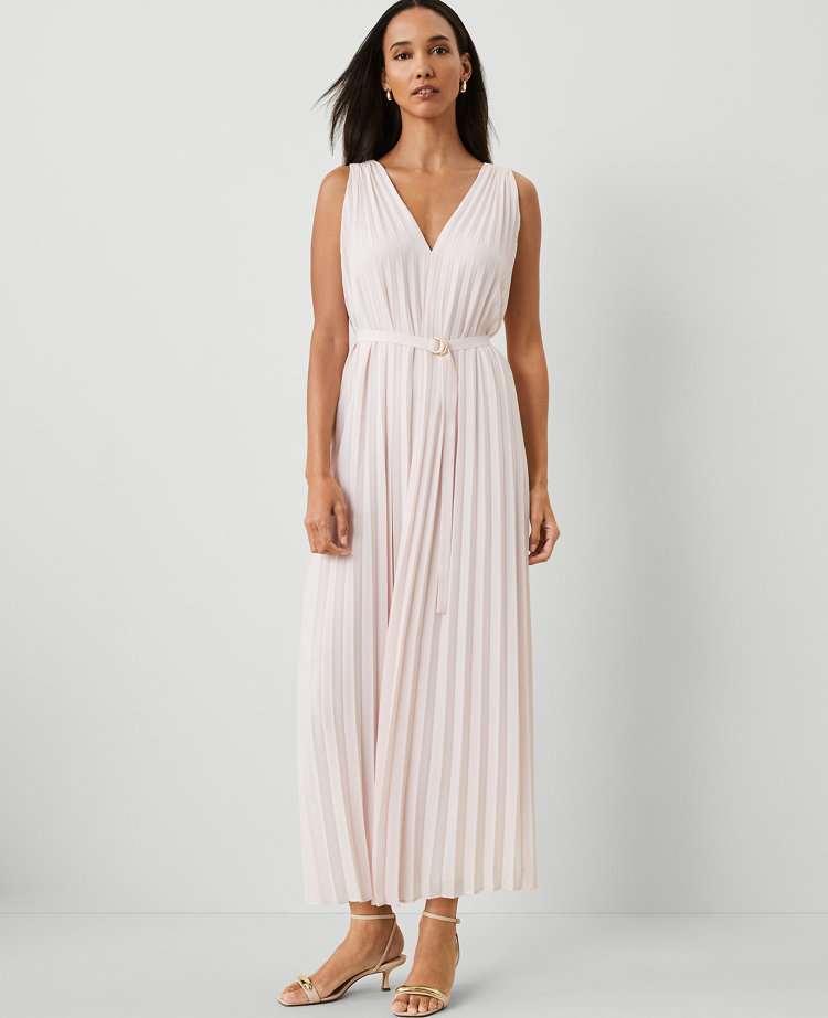 Pleated Maxi Swing Dress