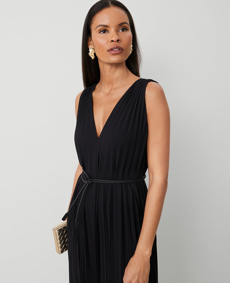 Pleated Maxi Swing Dress