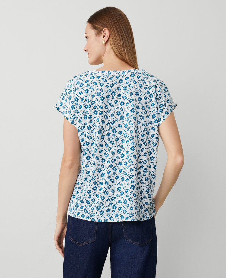 Floral Mixed-Media Top