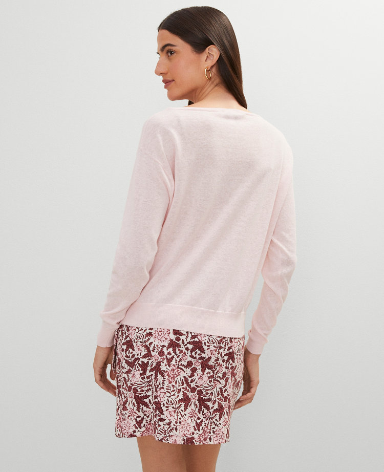 Weekend Collection Linen Blend V-Neck Sweater