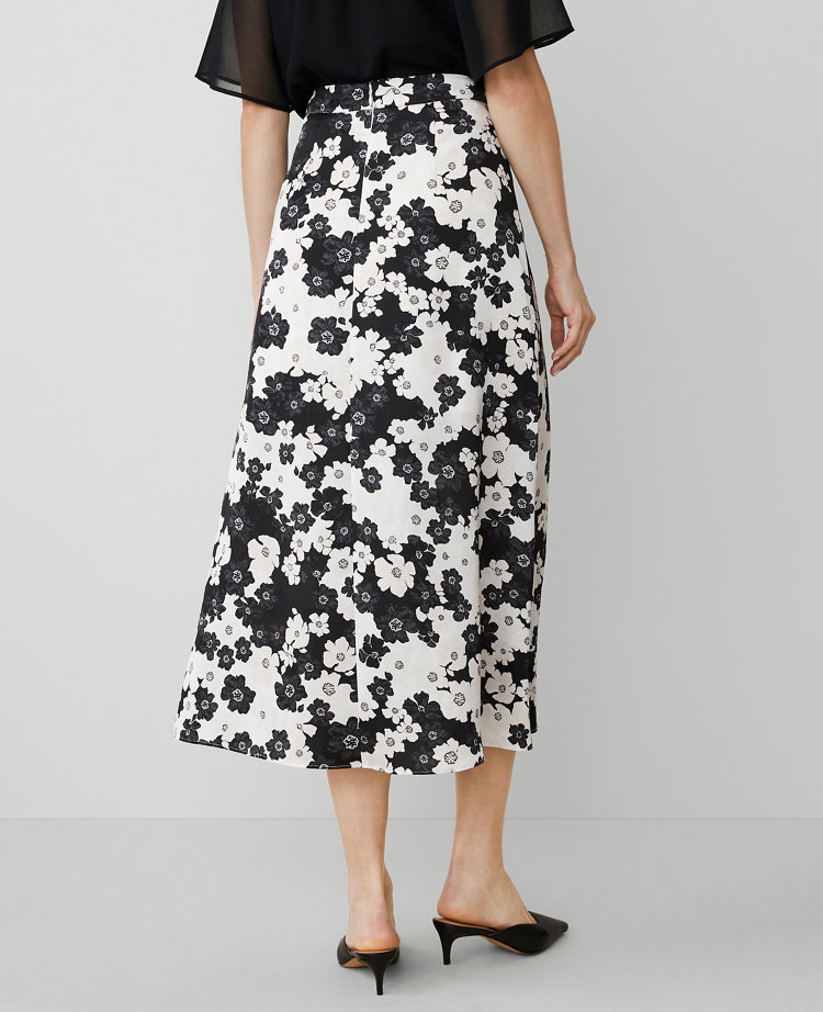 Floral Satin Maxi Skirt