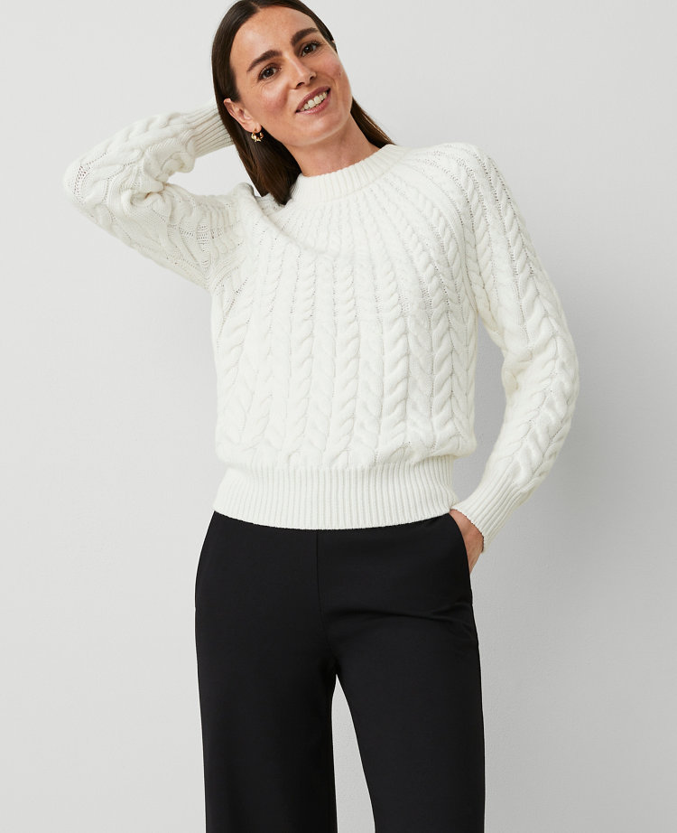 Petite Weekend Collection Cable Chunky Neck Sweater