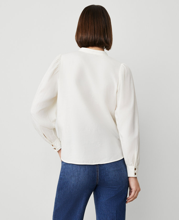 Half-Placket Button Top