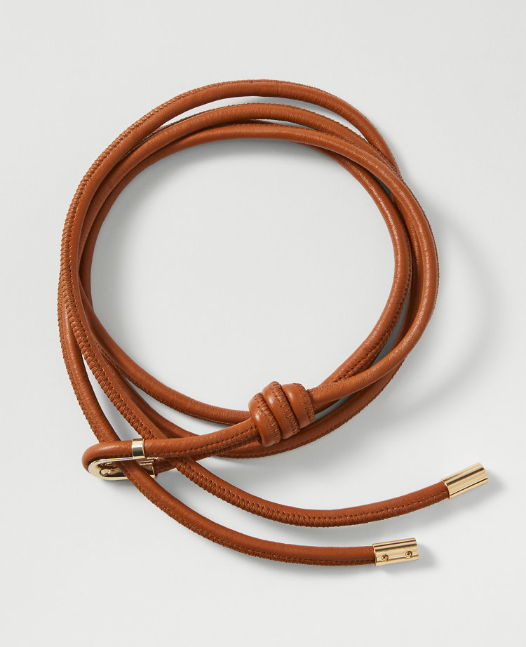 Metal Loop Leather Wrap Belt