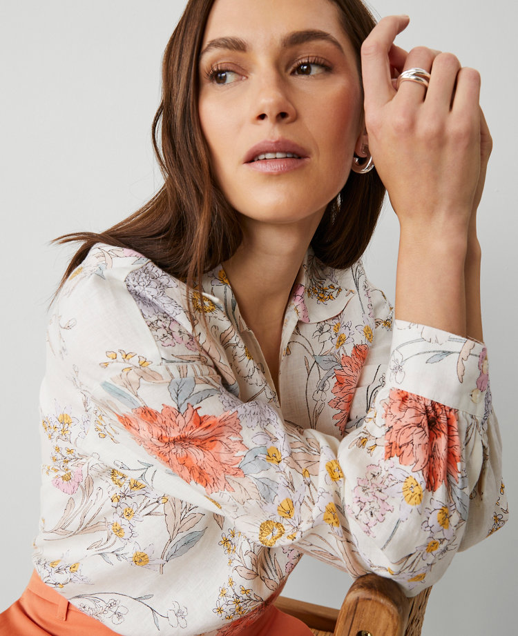 Linen Floral Top