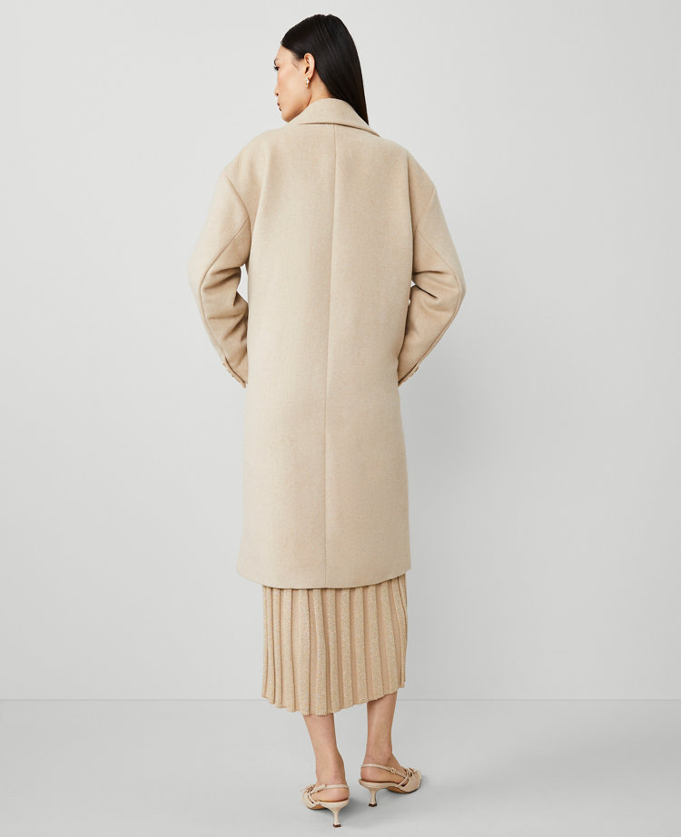 Petite Relaxed Cocoon Double-Breasted Coat