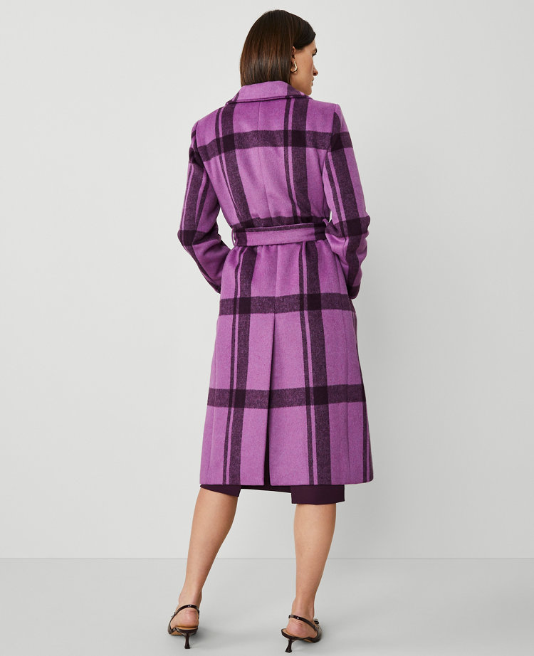 Petite Plaid Double-Breasted Coat