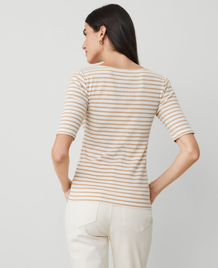 Striped Scoop Neck Tee