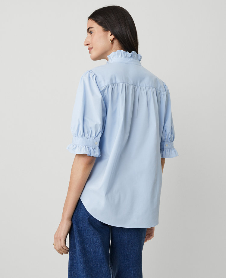 Petite Ruffle Collar Shirt