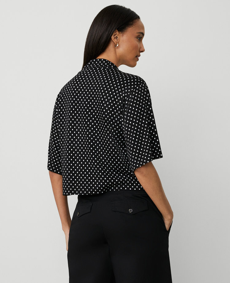 Dotted Elbow Sleeve Top