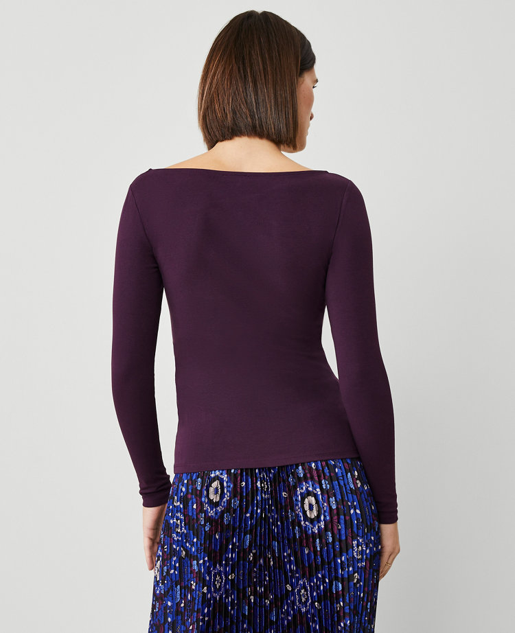 Petite Asymmetric Neck Top