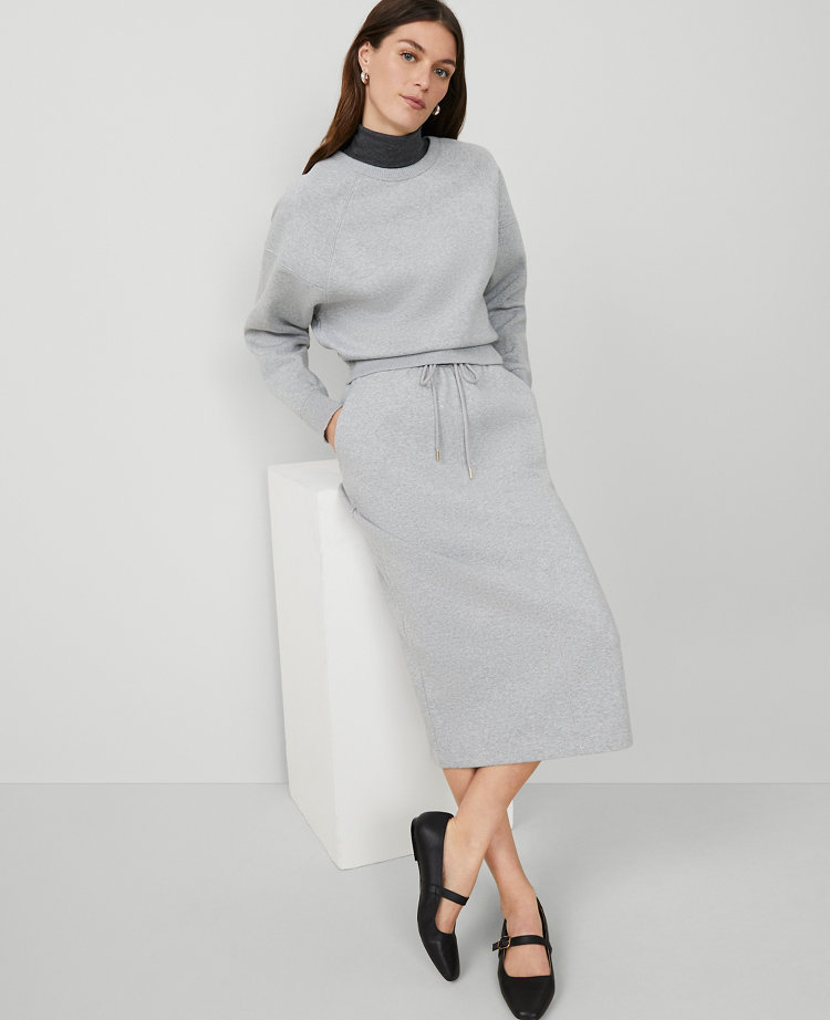 Petite Fleece Midi Skirt