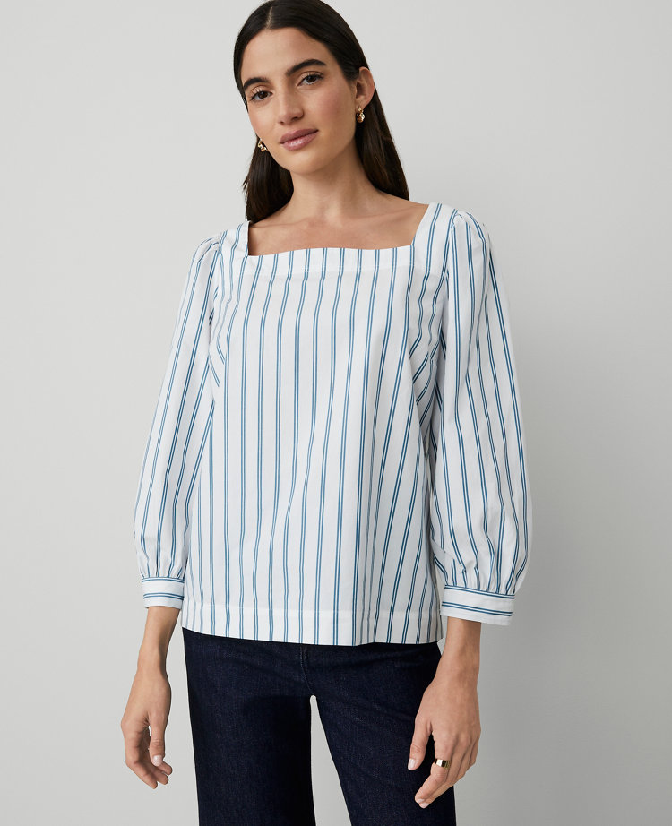 Striped Puff Sleeve Blouse