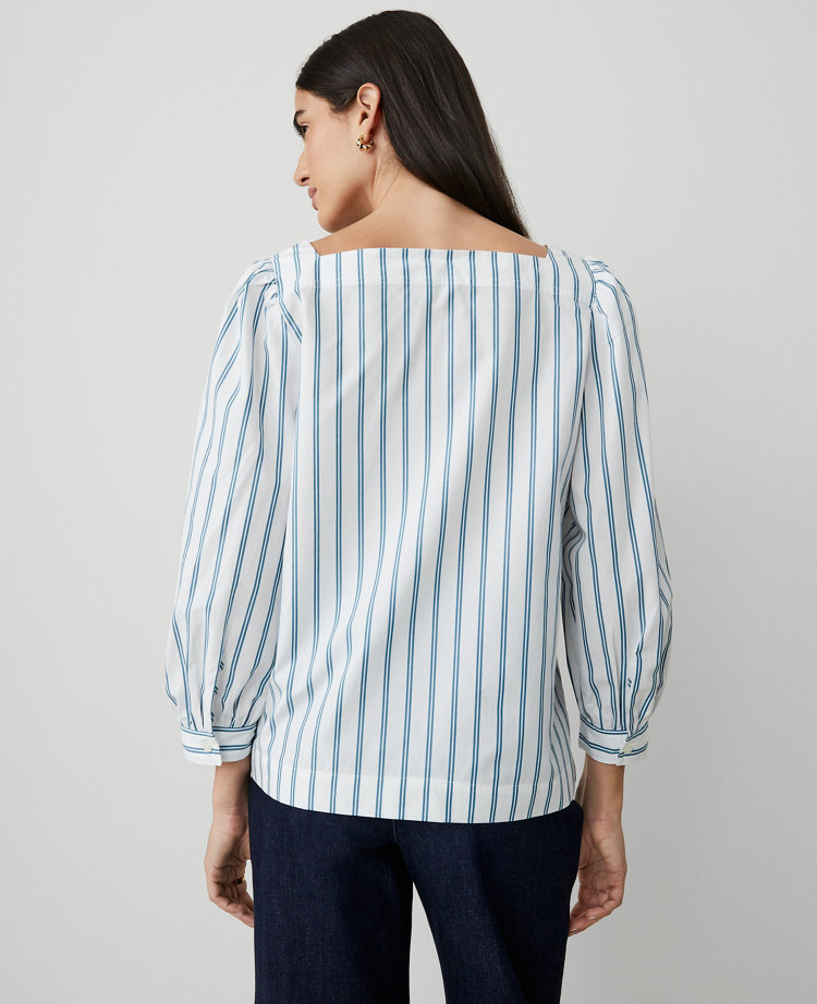 Striped Puff Sleeve Blouse