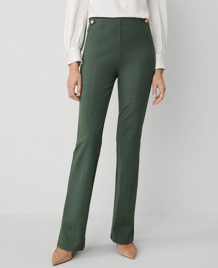 Ann Taylor The Skinny Flare Trouser Pant In Dried Cilantro