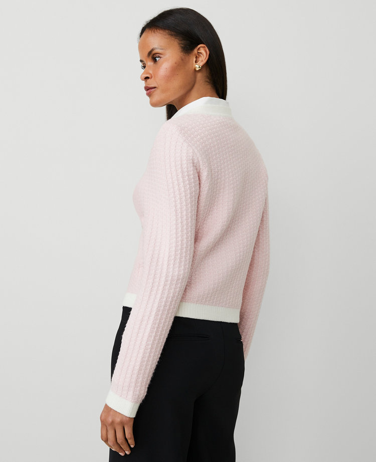 Petite Textured-Stitch Sweater Jacket