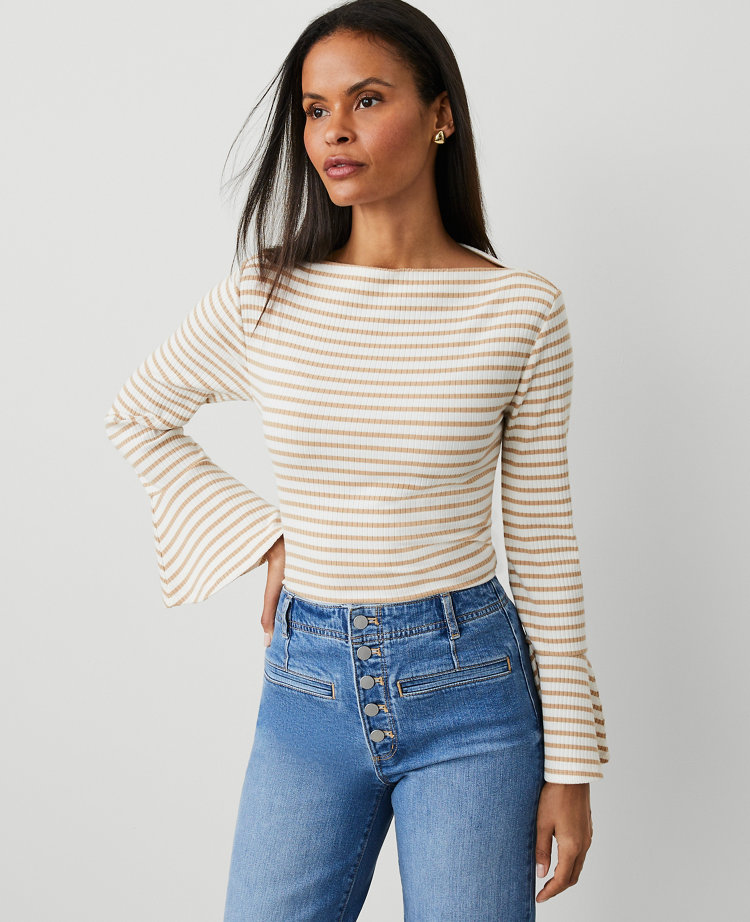 Striped Bell Sleeve Top