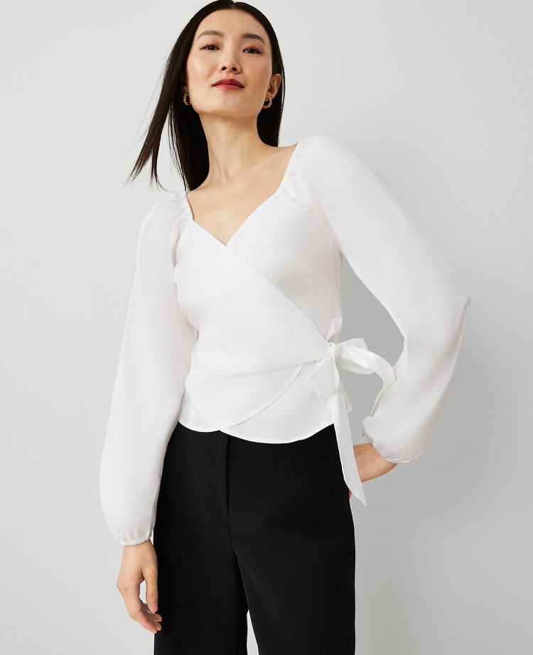 Wrap Tie-Waist Blouse