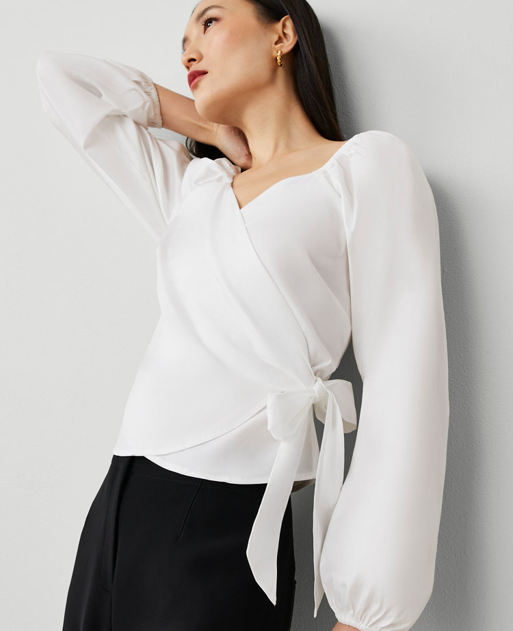 Wrap Tie-Waist Blouse