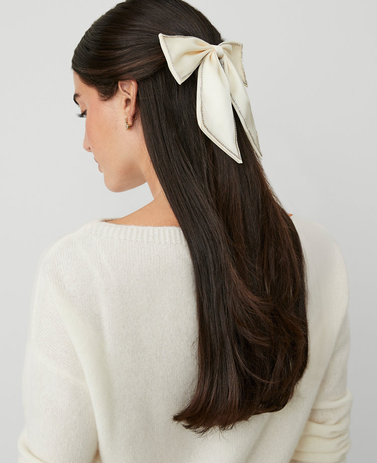 Crystal Trim Hair Bow