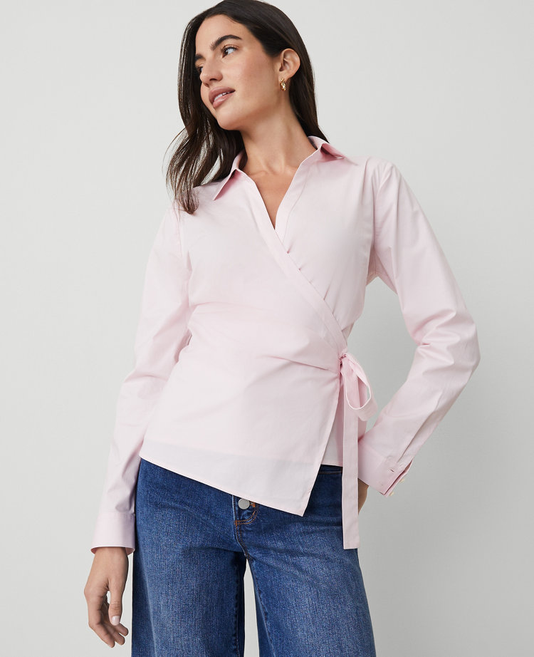 Collared Wrap Blouse