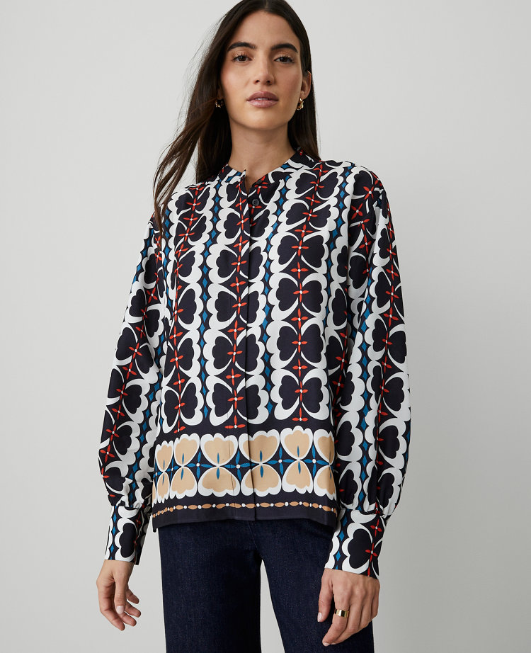 Petite Geo Border Shirt