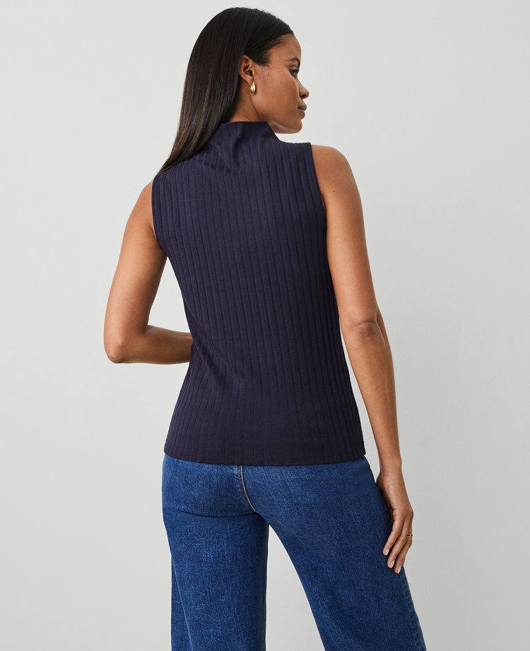 Petite Sleeveless Mock Neck Top