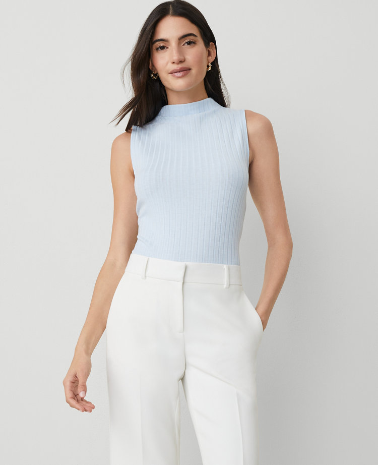 Petite Sleeveless Mock Neck Top